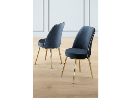 HANAH HOME Set 6 stolica Pefa Anthracite Gold