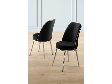 HANAH HOME Set 6 stolica Pefa Black Chrome