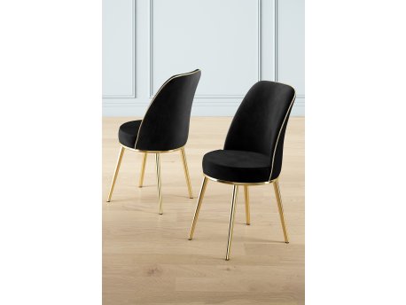 HANAH HOME Set 6 stolica Pefa Black Gold