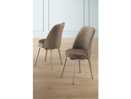 HANAH HOME Set 6 stolica Pefa Cappuccino Chrome