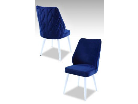 HANAH HOME Set 2 stolice Pufi Sax Blue White