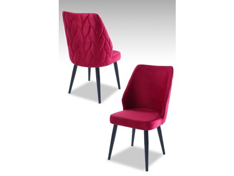 HANAH HOME Set 2 stolice Pufi Claret Red Black
