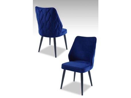 HANAH HOME Set 2 stolice Pufi Sax Blue Black