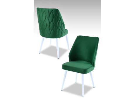 HANAH HOME Set 2 stolice Pufi Green White
