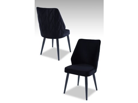 HANAH HOME Set 2 stolice Pufi Black