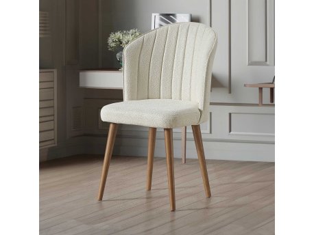 HANAH HOME Set 2 stolice Rubi Cream Walnut