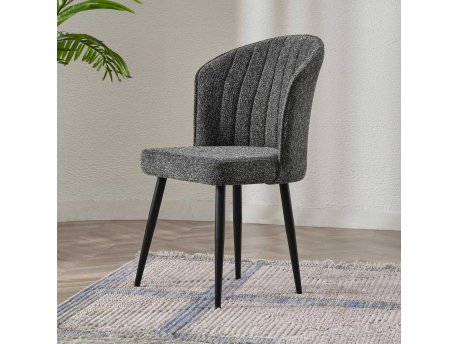 HANAH HOME Set 2 stolice Rubi Anthracite Black