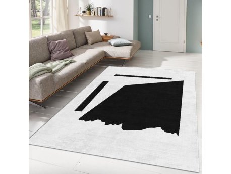Conceptum Hypnose Crno - beli tepih Alho Carpet 23A 100 x 180 (487KRL1180)