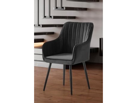 HANAH HOME Stolica Nova Anthracite Black