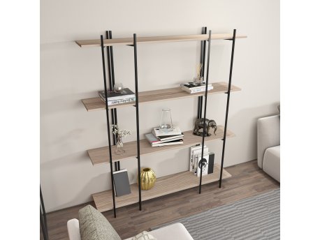 HANAH HOME Polica za knjige Moss Oak Black