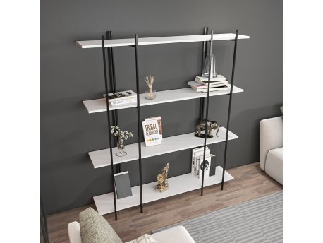 HANAH HOME Polica za knjige Moss White Black