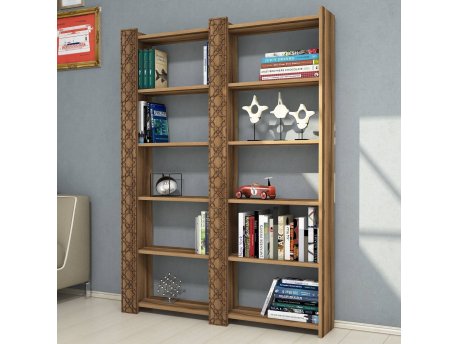 HANAH HOME Polica za knjige City 2 Walnut Walnut