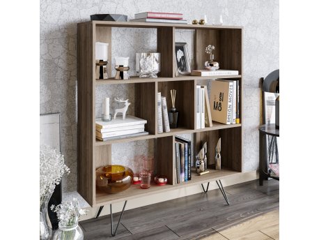 HANAH HOME Polica za knjige Mistico Walnut