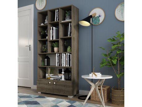 HANAH HOME Polica za knjige Penguen Walnut