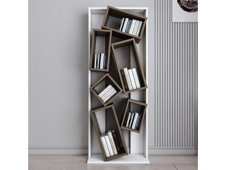 HANAH HOME Polica za knjige Carmen White Walnut