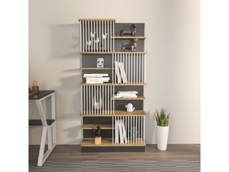 HANAH HOME Polica za knjige Arya Black Oak