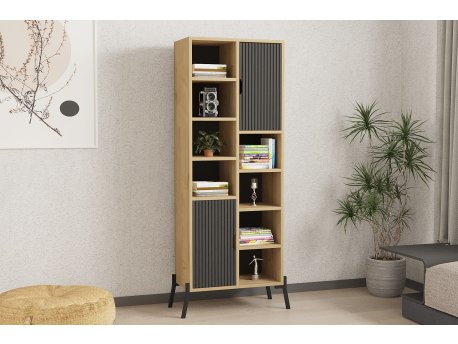 HANAH HOME Polica za knjige Otranto Sapphire Oak Antracite