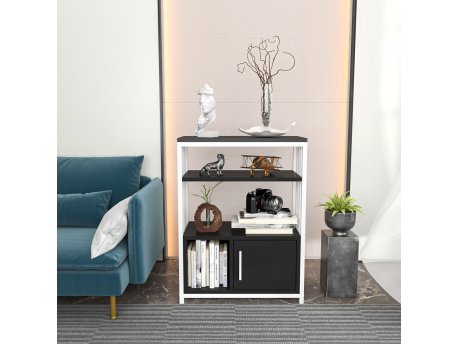 HANAH HOME Polica za knjige Letos Anthracite White