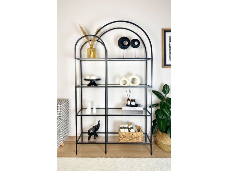 HANAH HOME Polica za knjige Twin Black Transparent
