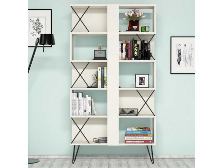 HANAH HOME Polica za knjige Extra Cream