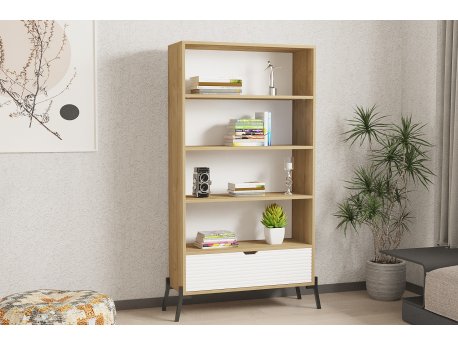 HANAH HOME Polica za knjige Numana Sapphire Oak White