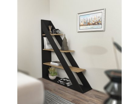 HANAH HOME Polica za knjige Pisagor Black Oak