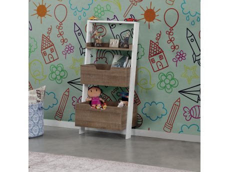 HANAH HOME Polica za knjige Low Dark Oak