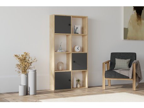 HANAH HOME Polica za knjige Ena Sapphire Anthracite