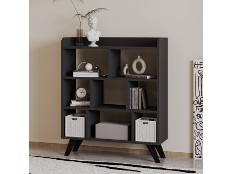 HANAH HOME Polica za knjige Florida Anthracite
