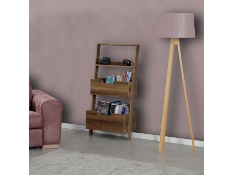 HANAH HOME Polica za knjige Low Walnut