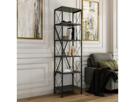 HANAH HOME Polica za knjige Suadiye Anthracite