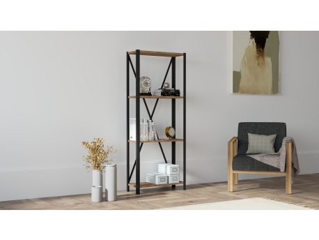 HANAH HOME Polica za knjige London Walnut v2