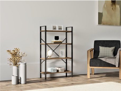 HANAH HOME Polica za knjige Mina Walnut
