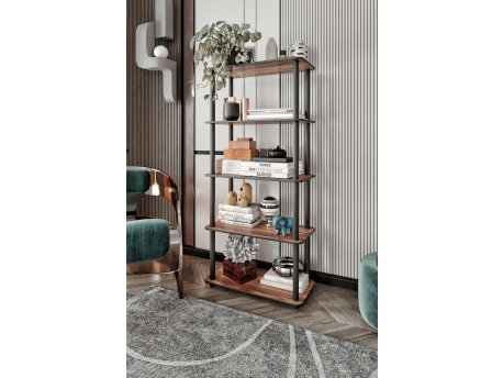 HANAH HOME Polica za knjige Bookcase 5 Rect Walnut