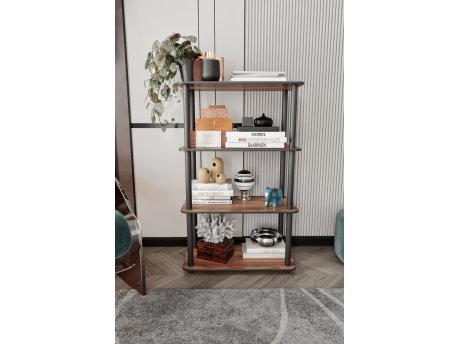 HANAH HOME Polica za knjige Bookcase 4 Rect Walnut