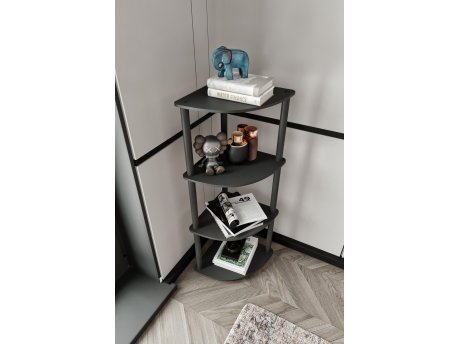 HANAH HOME Polica za knjige Bookcase 4 Corner Black