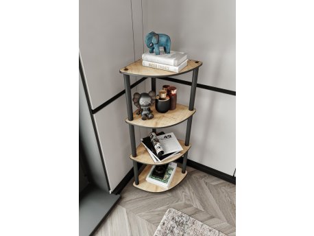 HANAH HOME Polica za knjige Bookcase 4 Corner Oak