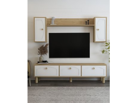 HANAH HOME TV polica Simple Bohem Sapphıre Oak White