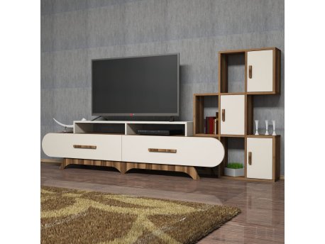 HANAH HOME TV polica Flora S Walnut Cream
