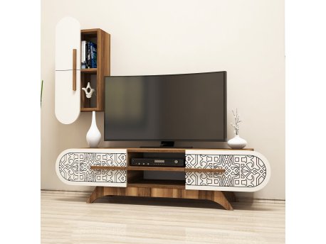 HANAH HOME TV polica Defne - Walnut Cream