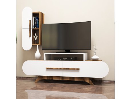 HANAH HOME TV polica Rose S Walnut White