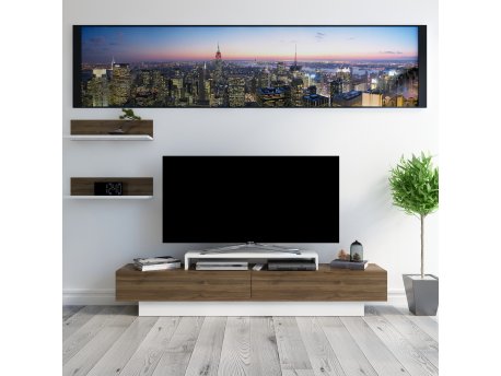 HANAH HOME TV polica Lusi White Walnut