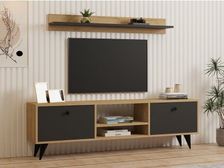 HANAH HOME TV polica Sliva Sapphire Anthracite
