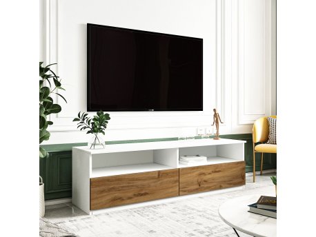 HANAH HOME TV polica Centra White Natural