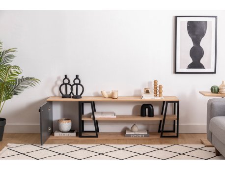 HANAH HOME TV polica Lissa Dolapli Tv Stand Black