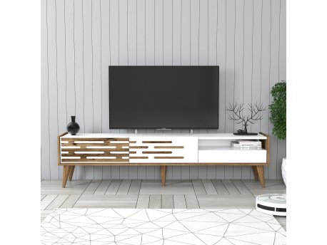HANAH HOME TV polica Valensiya - Walnut White