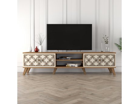 HANAH HOME TV polica Class Walnut Cream