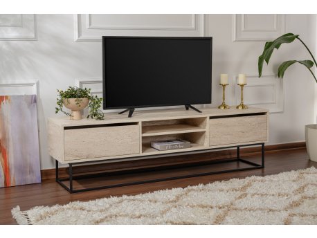 HANAH HOME TV polica Escape 180 Black Travertine