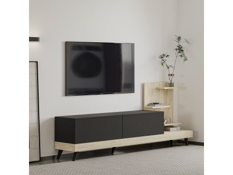 HANAH HOME TV polica Dizayn Anthracite Travertine