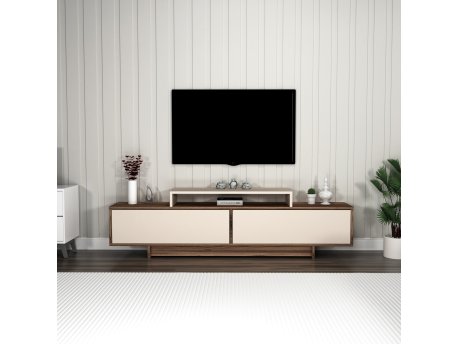 HANAH HOME TV polica Grasyas Light Walnut Beige